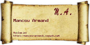 Mancsu Armand névjegykártya